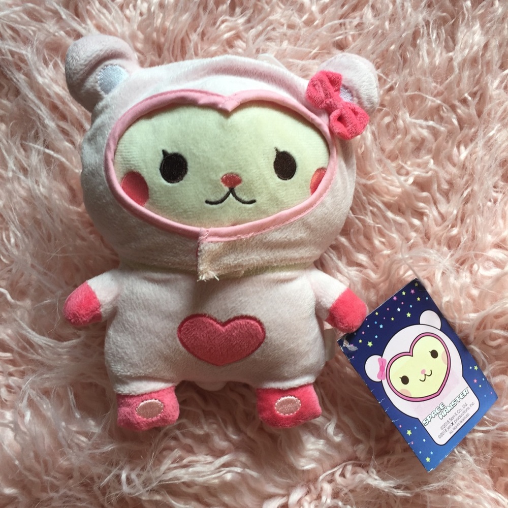 San-X Jen- X Space Hamster Ruby Plush Stuffed Toy Astronaut Pink